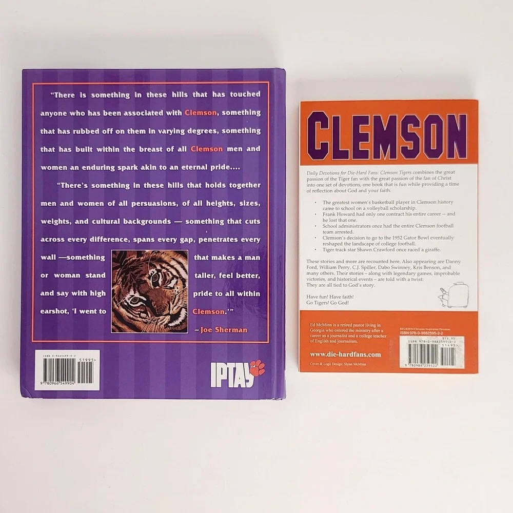 VALUE BUNDLE 2 Clemson Tigers‎ Books Cookbook and Daily Devotions Orange Purple